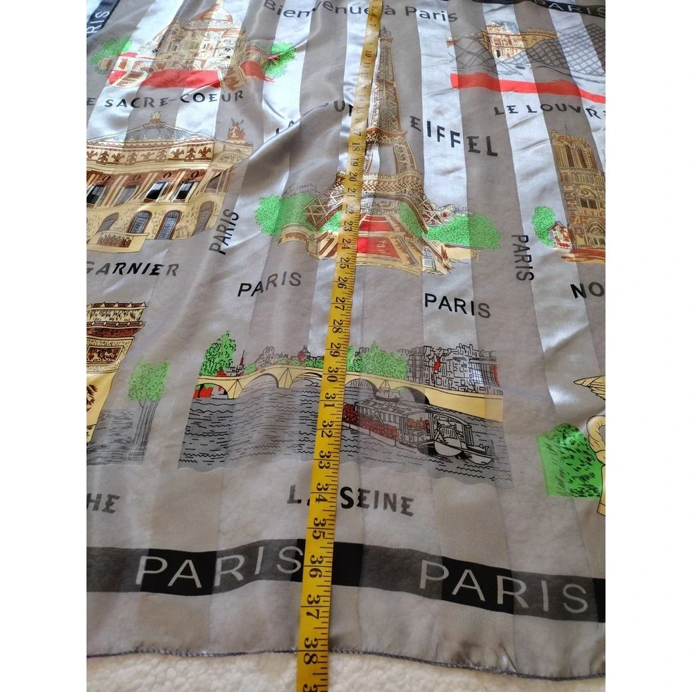 Unbranded Scarf Woman Parisian Landmarks Multicolor Multiuser Office Party 38X38
